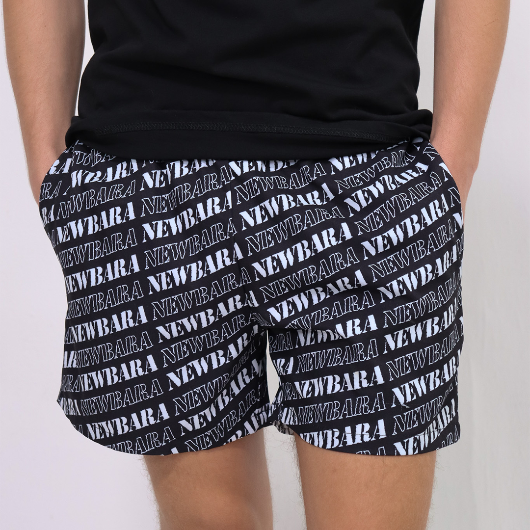 Stencil Dri-Fit Shorts Black & White - newbara